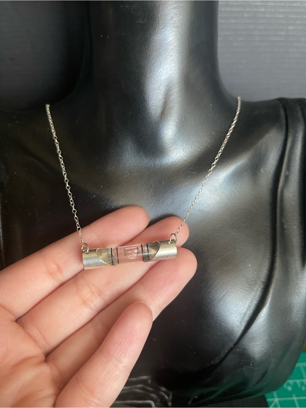 Sterling silver leveling pendant tested necklace 20 inch